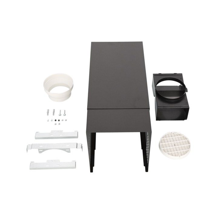 breiter Kaminschacht Mattblack