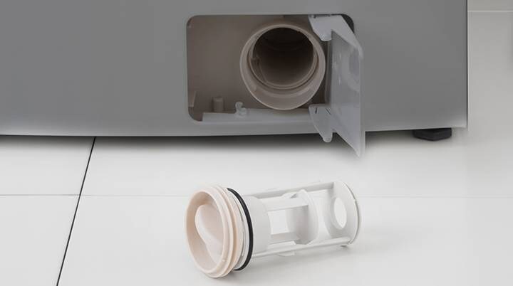 Filter to washing machine on the floor